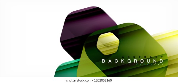 mehrfarbige Vektorhexagons, geometrischer abstrakter Hintergrund, moderne Illustration
