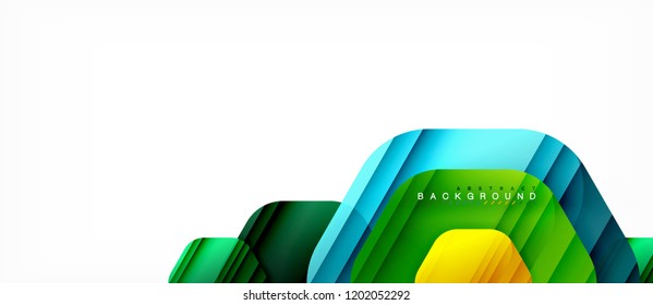 Vector multicolored hexagons geometric abstract background, modern illustration