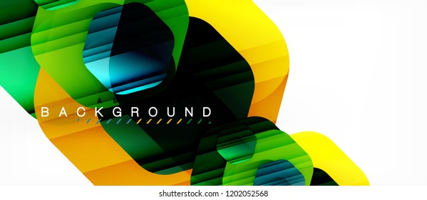 Vector multicolored hexagons geometric abstract background, modern illustration
