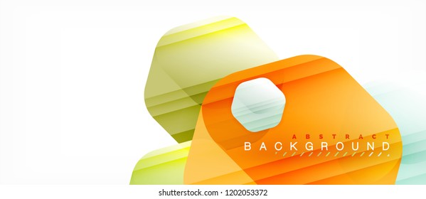 Vector multicolored hexagons geometric abstract background, modern illustration