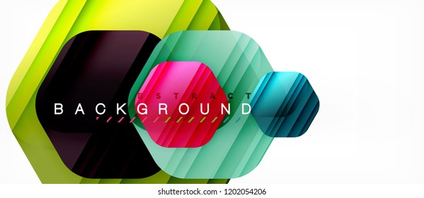 Vector multicolored hexagons geometric abstract background, modern illustration