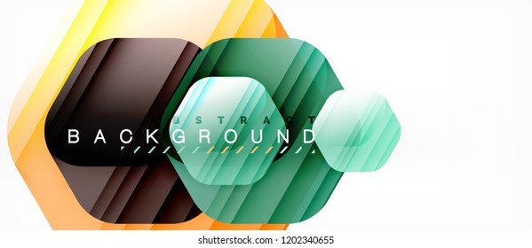 Antecedentes abstractos geométricos de hexagones multicolores vectoriales, ilustración moderna
