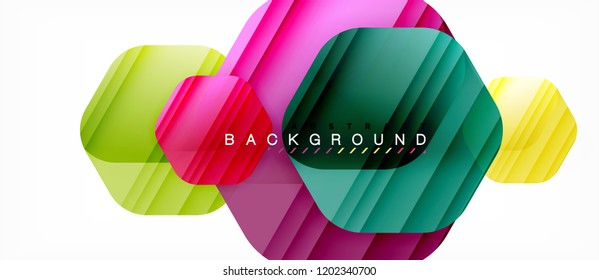 Vector multicolored hexagons geometric abstract background, modern illustration