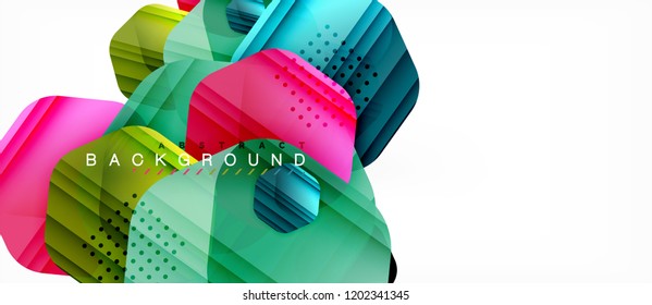 Antecedentes abstractos geométricos de hexagones multicolores vectoriales, ilustración moderna