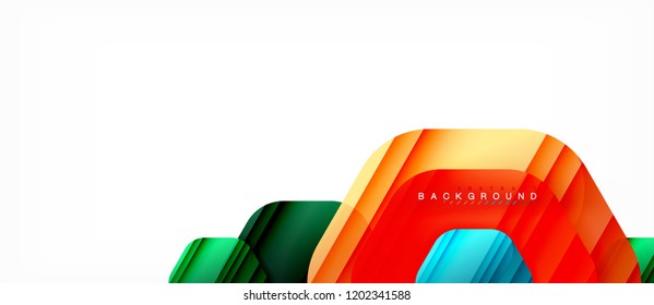 Vector multicolored hexagons geometric abstract background, modern illustration