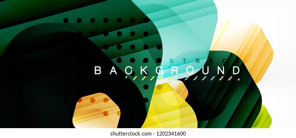 Vector multicolored hexagons geometric abstract background, modern illustration