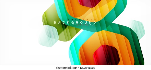 Vector multicolored hexagons geometric abstract background, modern illustration