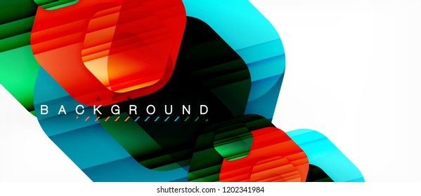 Vector multicolored hexagons geometric abstract background, modern illustration