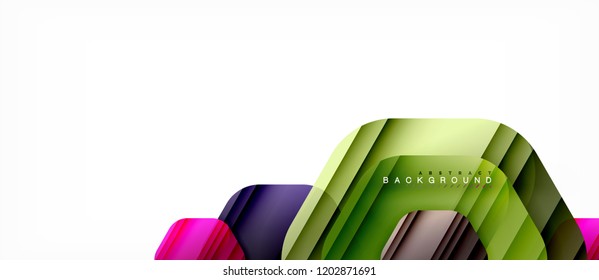 Antecedentes abstractos geométricos de hexagones multicolores vectoriales, ilustración moderna