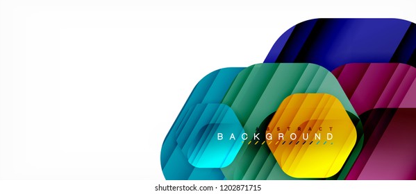 Vector multicolored hexagons geometric abstract background, modern illustration