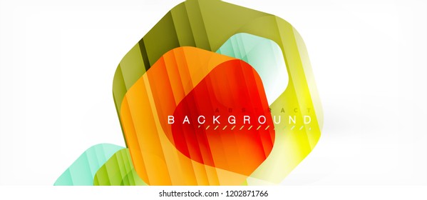 Vector multicolored hexagons geometric abstract background, modern illustration