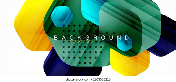 Antecedentes abstractos geométricos de hexagones multicolores vectoriales, ilustración moderna