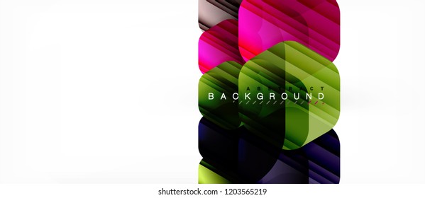 Vector multicolored hexagons geometric abstract background, modern illustration