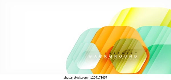 Vector multicolored hexagons geometric abstract background, modern illustration