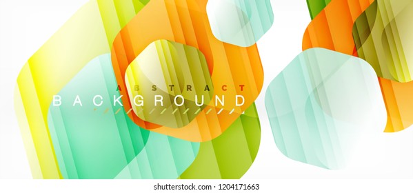 Vector multicolored hexagons geometric abstract background, modern illustration