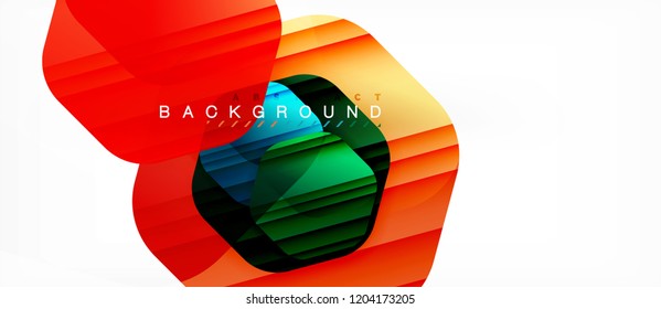 Vector multicolored hexagons geometric abstract background, modern illustration