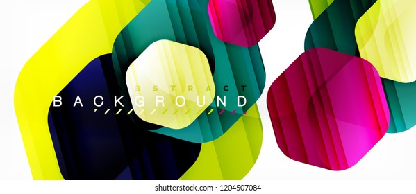 Vector multicolored hexagons geometric abstract background, modern illustration