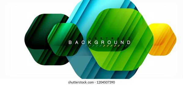 Antecedentes abstractos geométricos de hexagones multicolores vectoriales, ilustración moderna