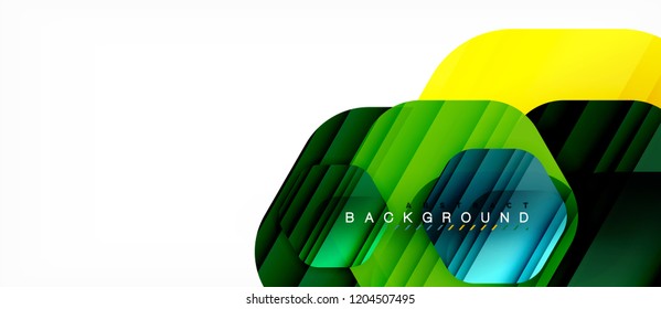 Vector multicolored hexagons geometric abstract background, modern illustration