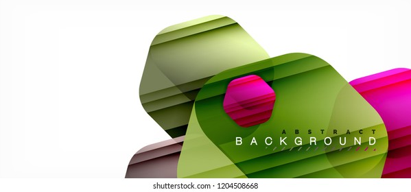 Vector multicolored hexagons geometric abstract background, modern illustration