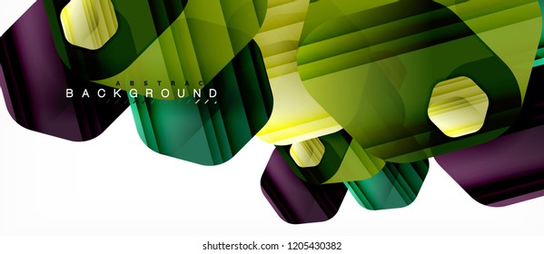Vector multicolored hexagons geometric abstract background, modern illustration