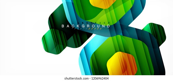 Vector multicolored hexagons geometric abstract background, modern illustration
