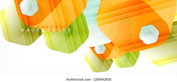 Vector multicolored hexagons geometric abstract background, modern illustration