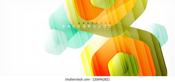 Vector multicolored hexagons geometric abstract background, modern illustration