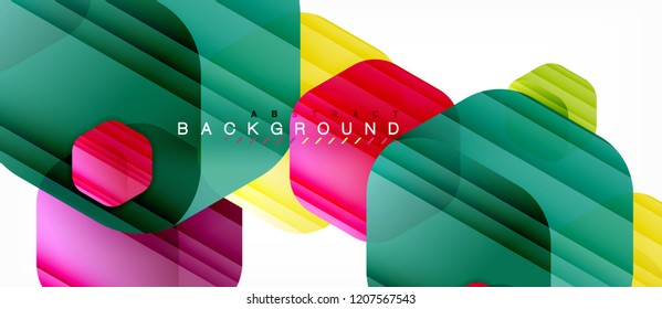Vector multicolored hexagons geometric abstract background, modern illustration