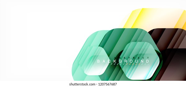 Vector multicolored hexagons geometric abstract background, modern illustration