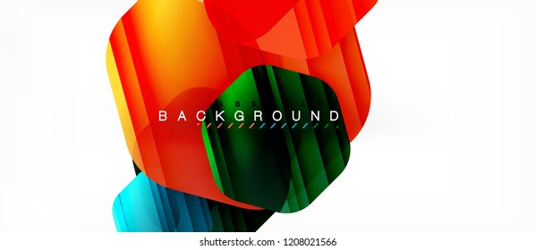 Vector multicolored hexagons geometric abstract background, modern illustration