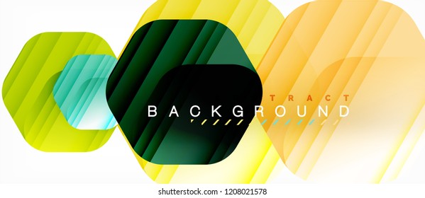 Antecedentes abstractos geométricos de hexagones multicolores vectoriales, ilustración moderna