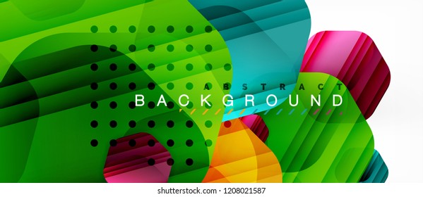 Vector multicolored hexagons geometric abstract background, modern illustration