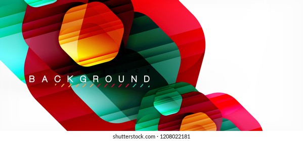 Vector multicolored hexagons geometric abstract background, modern illustration