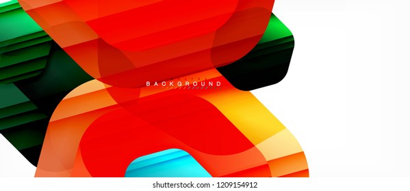 Vector multicolored hexagons geometric abstract background, modern illustration