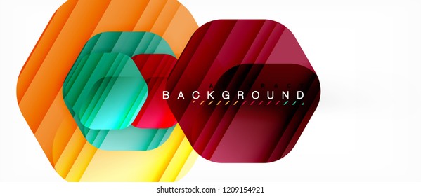 Antecedentes abstractos geométricos de hexagones multicolores vectoriales, ilustración moderna