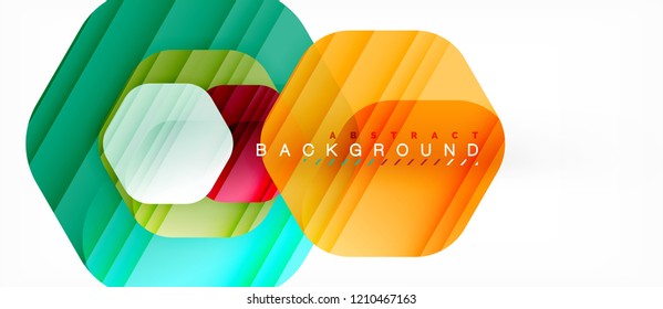 Antecedentes abstractos geométricos de hexagones multicolores vectoriales, ilustración moderna