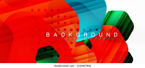 Vector multicolored hexagons geometric abstract background, modern illustration