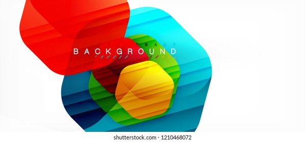 Vector multicolored hexagons geometric abstract background, modern illustration
