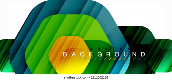 Vector multicolored hexagons geometric abstract background, modern illustration