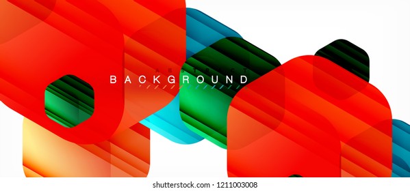 Antecedentes abstractos geométricos de hexagones multicolores vectoriales, ilustración moderna