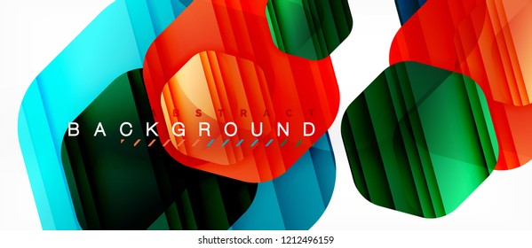 Vector multicolored hexagons geometric abstract background, modern illustration