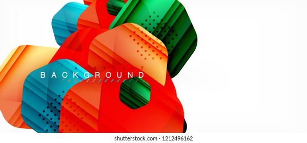 Antecedentes abstractos geométricos de hexagones multicolores vectoriales, ilustración moderna