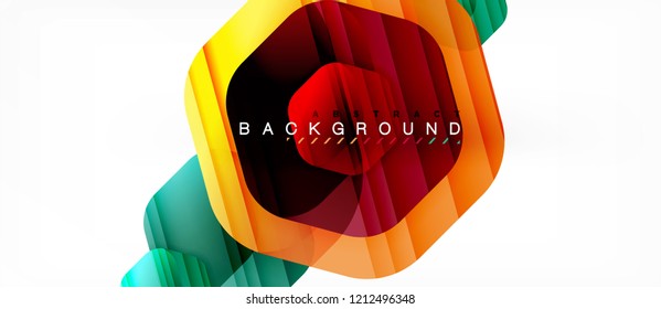 Vector multicolored hexagons geometric abstract background, modern illustration