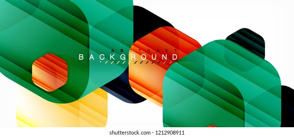 Vector multicolored hexagons geometric abstract background, modern illustration