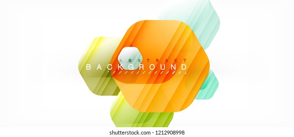 Vector multicolored hexagons geometric abstract background, modern illustration
