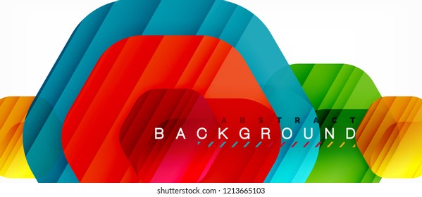 Vector multicolored hexagons geometric abstract background, modern illustration