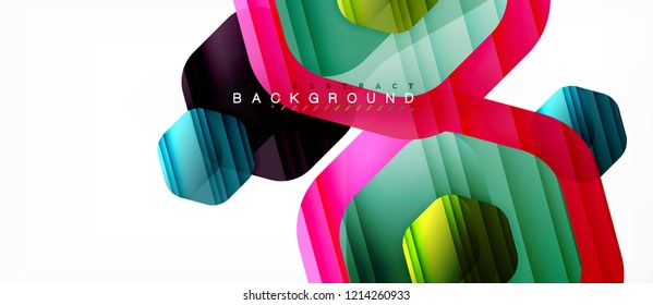 Vector multicolored hexagons geometric abstract background, modern illustration