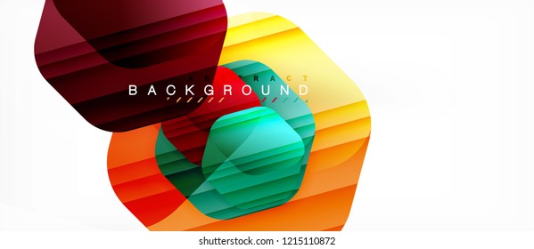 Vector multicolored hexagons geometric abstract background, modern illustration