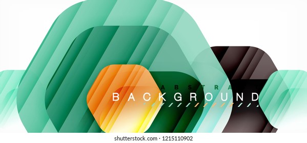 mehrfarbige Vektorhexagons, geometrischer abstrakter Hintergrund, moderne Illustration